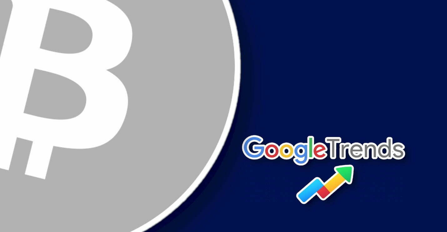 Логотипи Google Trends та біткоїну